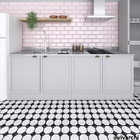 Ladrilho Hidráulico Quadrado Hexagonos Preto 20x20cm Oficina Yby