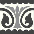 Ladrilho Hidráulico Quadrado Fonte Chafariz Preto e Cinza 20x20cm Oficina Yby