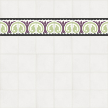 Ladrilho Hidráulico Quadrado Fonte Chafariz Roxo e Preto 20x20cm Oficina Yby