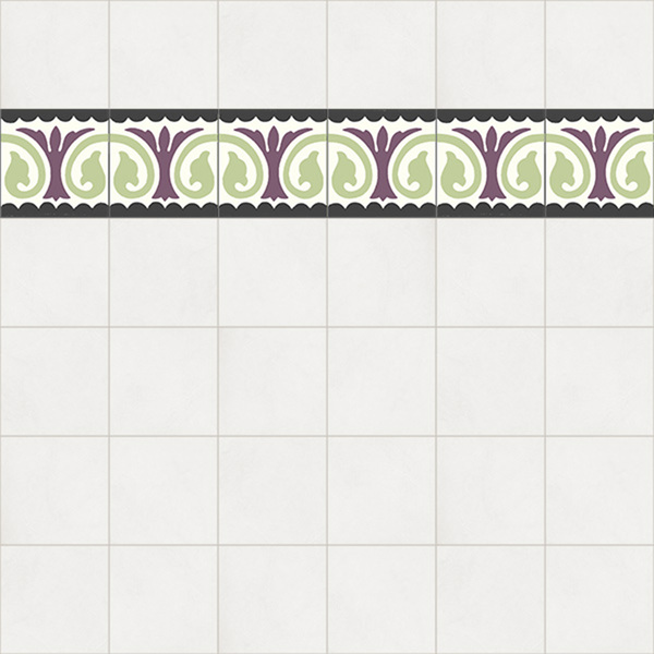 Ladrilho Hidráulico Quadrado Fonte Chafariz Roxo e Preto 20x20cm Oficina Yby