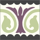 Ladrilho Hidráulico Quadrado Fonte Chafariz Roxo e Preto 20x20cm Oficina Yby