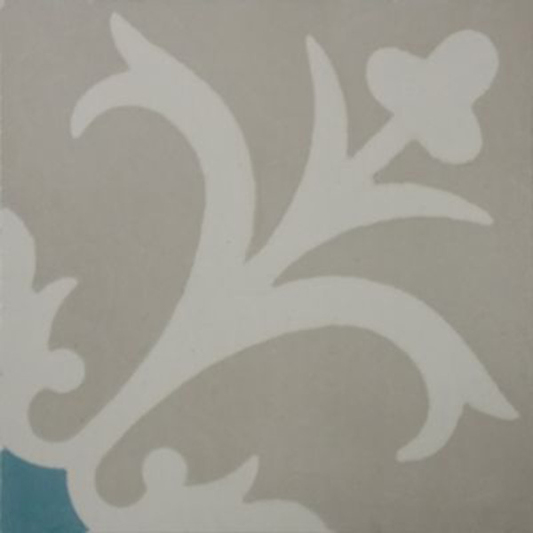 Ladrilho Hidráulico Quadrado Allium Branco E Areia 20x20cm Oficina Yby