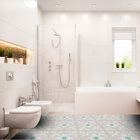 Ladrilho Hidráulico Quadrado Allium Branco E Areia 20x20cm Oficina Yby