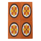 Ladrilho Hidráulico Quadrado Begonia Terracota E Amarelo 20x20cm Oficina Yby