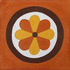 Ladrilho Hidráulico Quadrado Begonia Terracota E Amarelo 20x20cm Oficina Yby