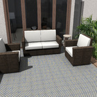 Ladrilho Hidráulico Quadrado Colmeia Amarelo E Azul 20x20cm Oficina Yby