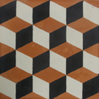 Ladrilho Hidráulico Quadrado Dados Preto E Terracota 20x20cm Oficina Yby