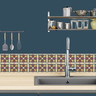 Ladrilho Hidráulico Quadrado Flor Maio Bege e Verde 20x20cm Oficina Yby