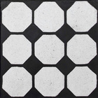Ladrilho Hidráulico Quadrado Hexa Preto e Branco 20x20cm Oficina Yby