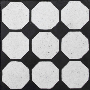 Ladrilho Hidráulico Quadrado Hexa Preto e Branco 20x20cm Oficina Yby ...