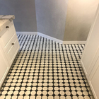 Ladrilho Hidráulico Quadrado Hexa Preto e Branco 20x20cm Oficina Yby