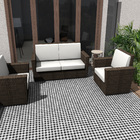 Ladrilho Hidráulico Quadrado Hexa Preto e Branco 20x20cm Oficina Yby