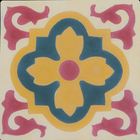 Ladrilho Hidráulico Quadrado Kalanchoe Amarelo, Bege e Verde 20x20cm Oficina Yby