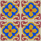 Ladrilho Hidráulico Quadrado Kalanchoe Amarelo E Azul 20x20cm Oficina Yby