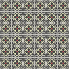 Ladrilho Hidráulico Quadrado Kalanchoe Preto e Creme 20x20cm Oficina Yby