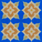 Ladrilho Hidráulico Quadrado Lirio Azul e Amarelo 20x20cm Oficina Yby