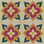 Ladrilho Hidráulico Quadrado Lirio Bege e Verde 20x20cm Oficina Yby