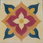 Ladrilho Hidráulico Quadrado Lirio Bege e Verde 20x20cm Oficina Yby