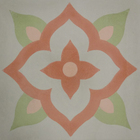 Ladrilho Hidráulico Quadrado Lirio Rosa e Verde 20x20cm Oficina Yby