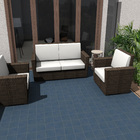 Ladrilho Hidráulico Quadrado Liso Azul 20x20cm Oficina Yby