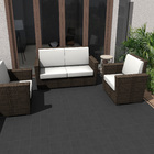 Ladrilho Hidráulico Quadrado Liso Preto 20x20cm Oficina Yby