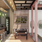 Ladrilho Hidráulico Quadrado Losango Terracota e Verde 20x20cm Oficina Yby