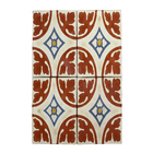 Ladrilho Hidráulico Quadrado Magnolia 1 Amarelo, Terracota e Azul 20x20 Oficina Yby