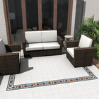 Ladrilho Hidráulico Quadrado Melissa Faixa Azul 20x20cm Oficina Yby