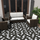 Ladrilho Hidráulico Quadrado Piramide Cinza e Branco 20x20cm Oficina Yby