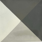 Ladrilho Hidráulico Quadrado Piramide Cinza e Branco 20x20cm Oficina Yby