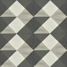 Ladrilho Hidráulico Quadrado Piramide Cinza e Branco 20x20cm Oficina Yby