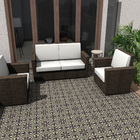 Ladrilho Hidráulico Quadrado Vinca Acai e Verde 20x20cm Oficina Yby