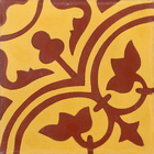 Ladrilho Hidráulico Quadrado Vinca Amare E Vermelho 20x20cm Oficina Yby