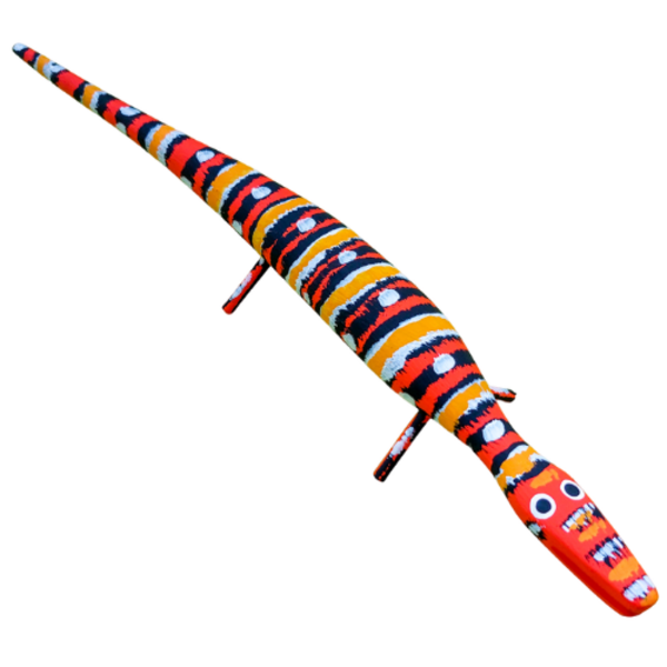 Lagarto Madeira Ilha Do Ferro G - Laranja/vermelho/preto