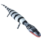 Lagarto Madeira Ilha do Ferro M - Preto e Branco Rajado