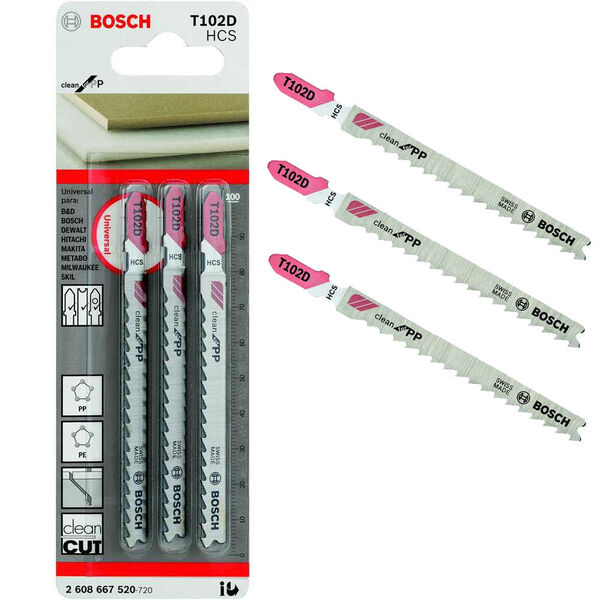 Lâmina Para Serra Tico Tico Para Polipropileno Bosch T102d 3