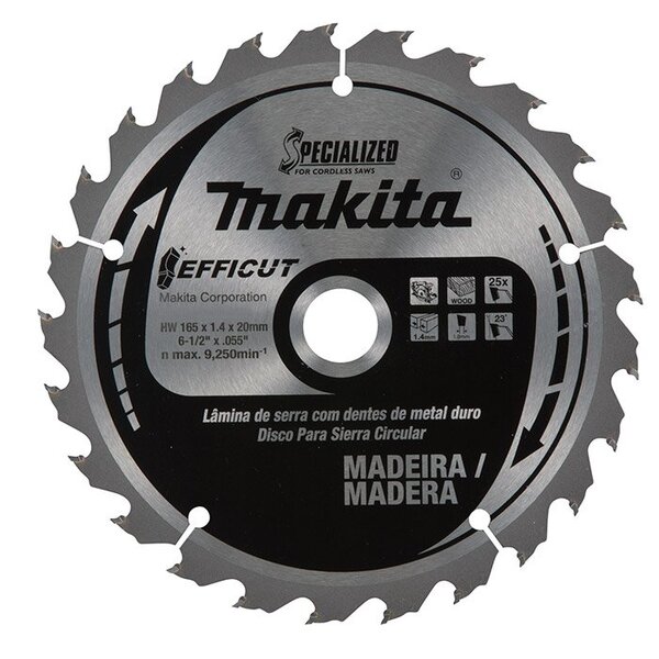 Lâmina Serra Circular P/madeira 150mm 25 Dentes Makita Efficu
