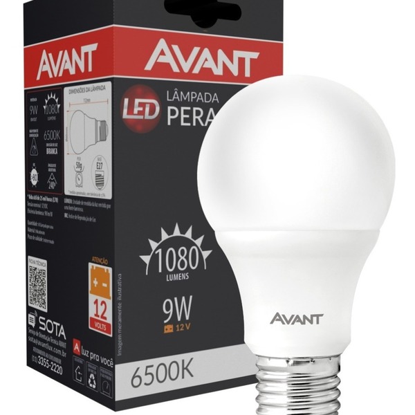 Lampada 12v Led Bulbo 9w  Branco Frio Avant