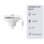 Lâmpada Ar111 Gu10 24º Led 12w 2700k Bivolt