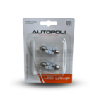 Lâmpada Automotiva Torpedo 6leds 36mm 12v Azul -(par)