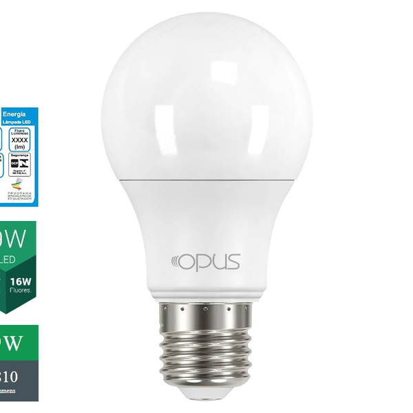 Lâmpada Bulbo A60 9w 4000k E27 Bivolt Opus