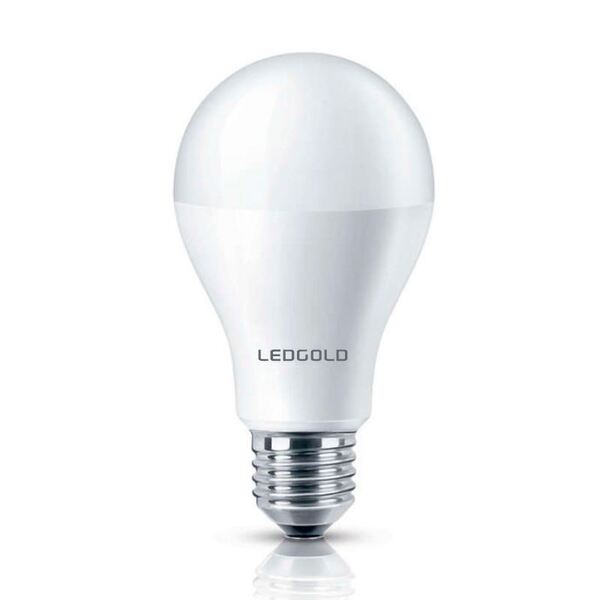 Lâmpada Bulbo E27 12w Ledgold-mgz Bivolt branco Frio*
