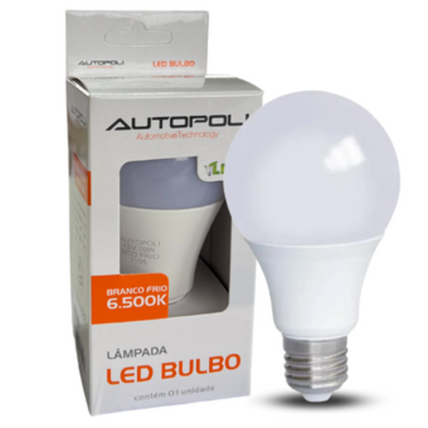 Lâmpada Bulbo Smd E27 10w 12v Branco Frio 6500k