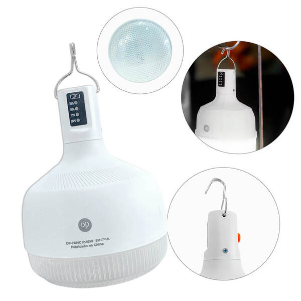 Lâmpada De Emergência 48w Com Bateria Recarregável E Cabo Usb