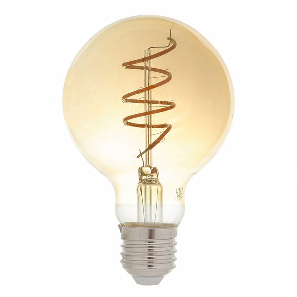 Lampada de Filamento LED G80 Espiral Luz Amarela 4W Gmh Bivolt