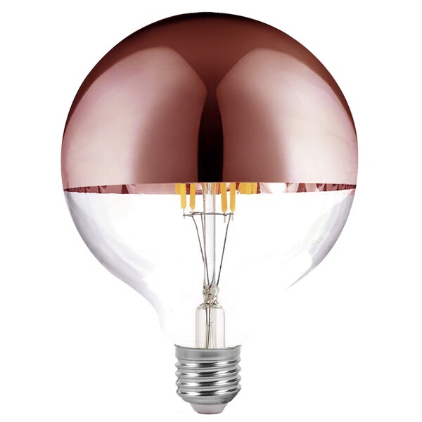 Lâmpada De Filamento Led G95 Defletora 6w - Rosê