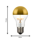 Lampada de Filamento LED Bulbo Luz Amarela 6W Bivolt A19 Defletora Dourada GMH