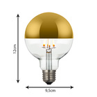 Lampada de Filamento LED Globo Luz Amarela 6W Bivolt G95 Defletora Dourada GMH