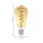 Lampada de Filamento LED ST64 Espiral Luz Amarela 4W Gmh Bivolt