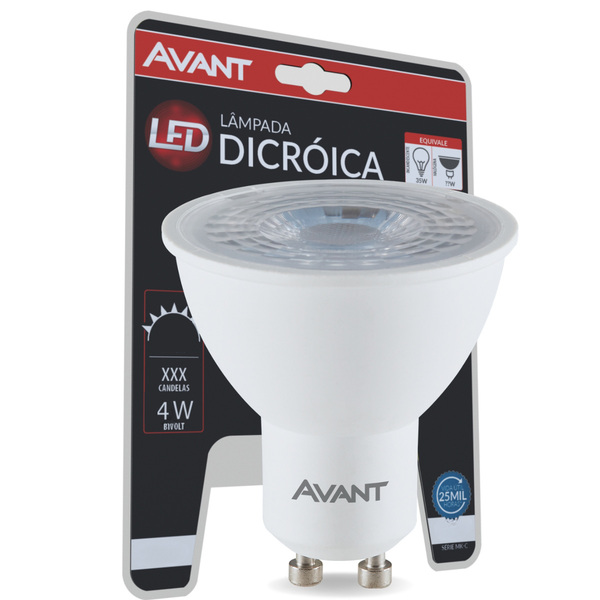 Lampada Dicroica Led 4w Mr16 Gu10 4000k Branco Neutro Bivolt